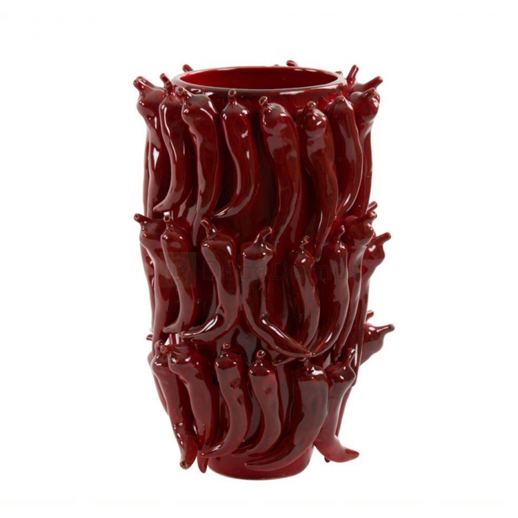 ΚΕΡΑΜΙΚΟ ΒΑΖΟ ΜΕ ΑΝΑΓΛΥΦΕΣ ΠΙΠΕΡΙΕΣ Y39EK ``PEPPER``ΚΟΚΚΙΝΟ Light & Living Κεραμικό Μ0.265Π0.25Υ0.39