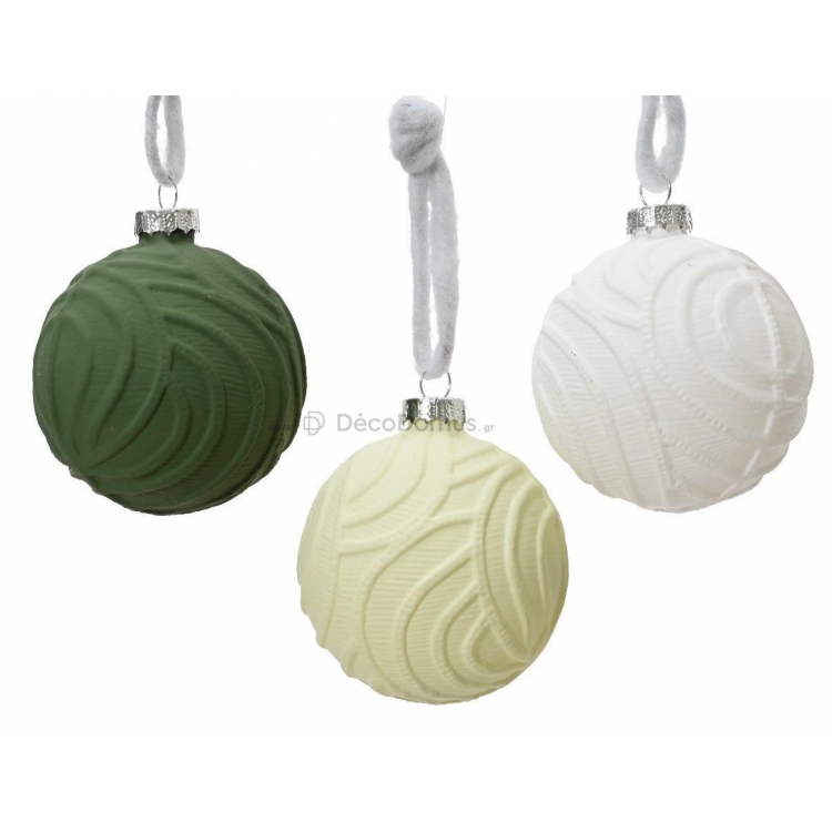 ΓΥΑΛΙΝΗ ΜΠΑΛΑ ΜΕ  ΑΝΑΓΛΥΦΟ ΣΧΕΔΙΟ Φ8ΕΚ ΣΕ 3 ΧΡΩΜΑΤΑ KAEMINGK Γυαλί Φ0.08*Υ0.08