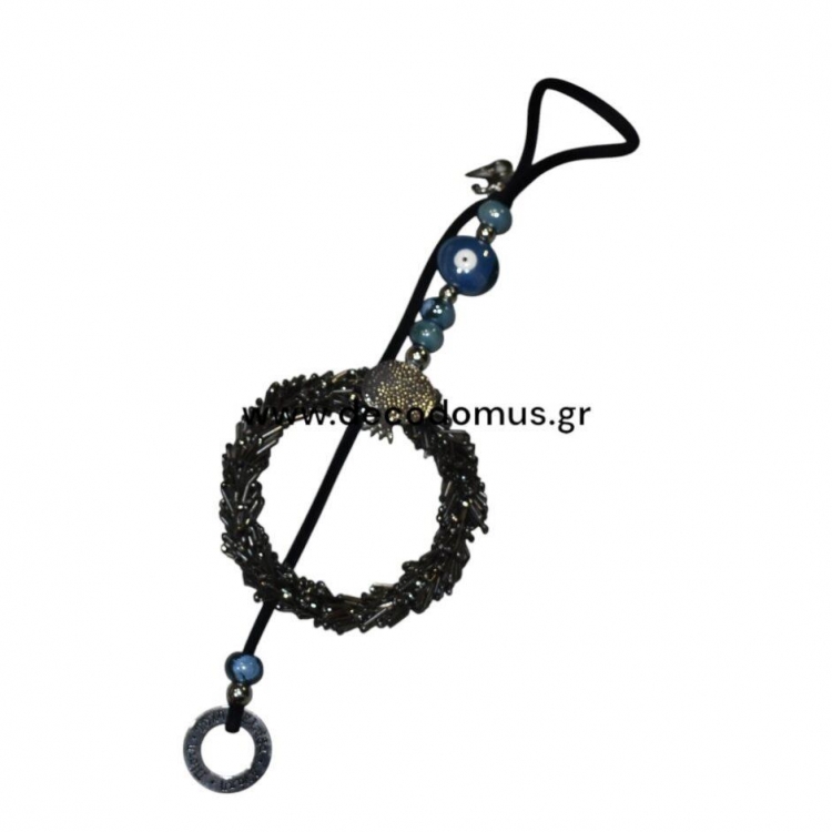 ΓΟΥΡΙ ΜΕΤΑΛΛΙΚΟ ΜΑΥΡΟ ΣΤΕΦΑΝΙ ΜΕ ΡΟΔΙ ΚΑΙ ΚΟΡΔΟΝΙ Μέταλλο Φ0.12*Υ0.22