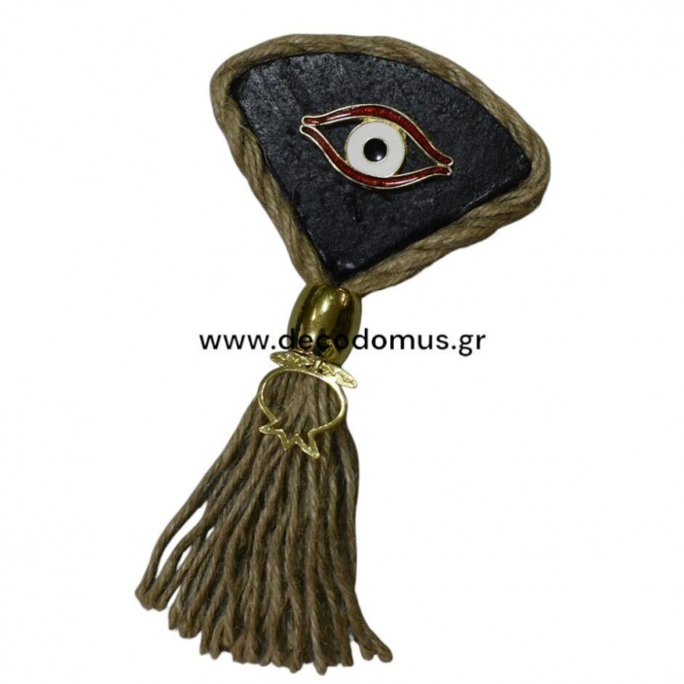 ΓΟΥΡΙ  ΤΡΙΓΩΝΗ ΜΑΥΡΗ ΠΕΤΡΑ  ΜΕ ΜΑΤΙ ΚΑΙ ΣΧΟΙΝΙ Πέτρα 11*17*3Υ