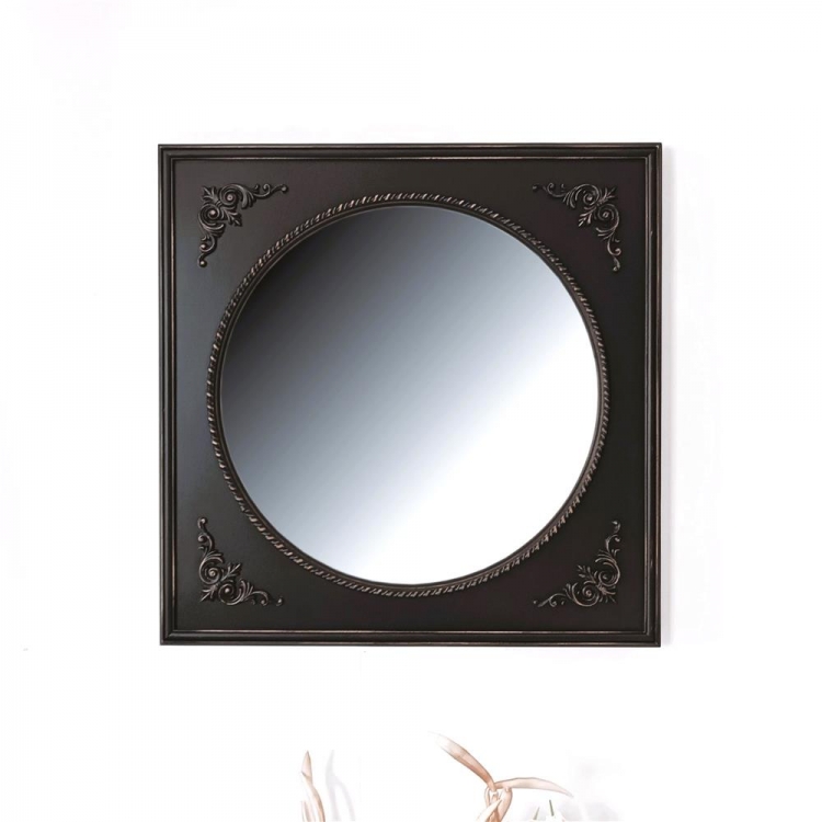 KORRESCRAFT – ΜΑΥΡΟΣ ΣΤΡΟΓΓΥΛΟΣ ΚΑΘΡΕΠΤΗΣ ΜΠΑΡΟΚ 80Χ80ΕΚ Καθρέπτης Φ0.80*Υ0.04