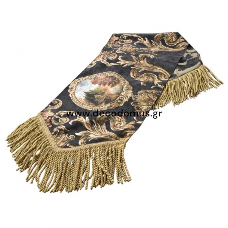 ΤΡΑΒΕΡΣΑ ΜΠΡΟΝΖΕ ΜΕ ΜΑΥΡΟ ΚΑΙ ΧΡΥΣΟ ΚΡΟΣΙ Βαμβακι