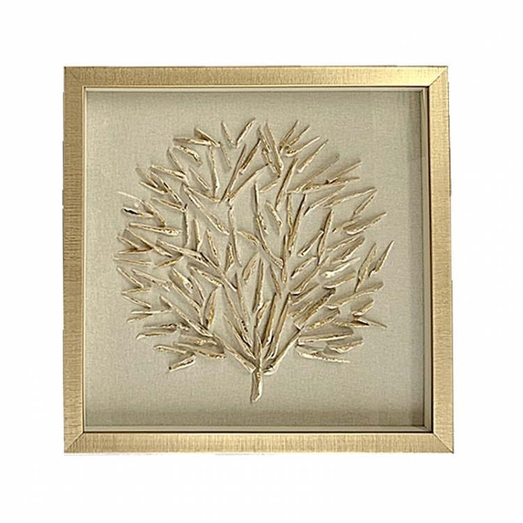 ΔΙΑΚΟΣΜΗΤΙΚΟΣ ΠΙΝΑΚΑΣ SHADOW BOX ΧΡΥΣΟΣ Ξύλο Μ0.50Π0.50Υ0.04