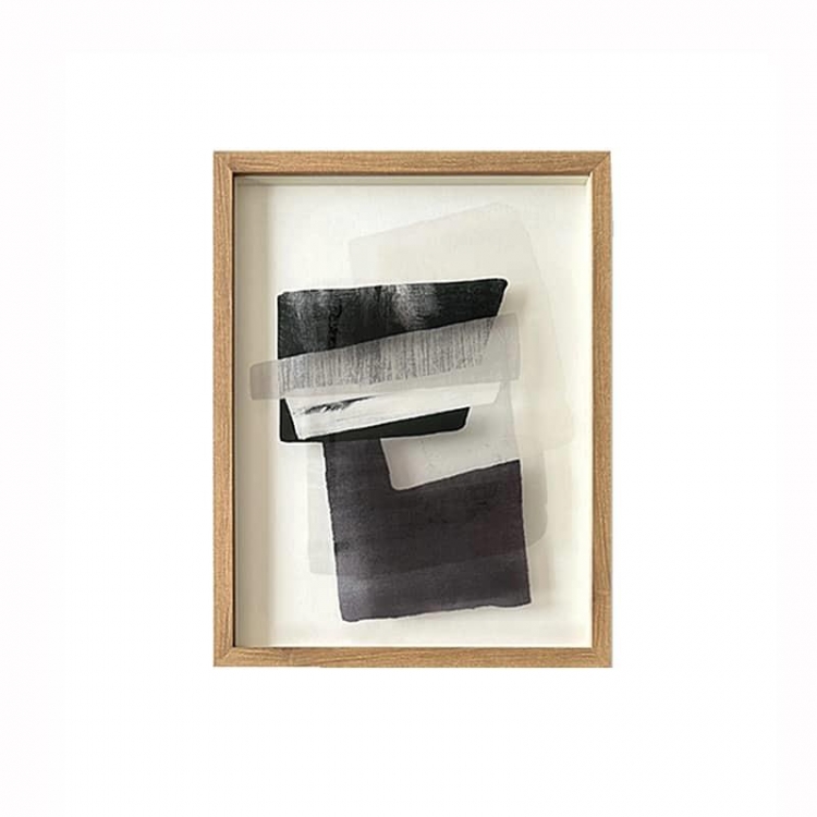 ΔΙΑΚΟΣΜΗΤΙΚΟΣ ΠΙΝΑΚΑΣ SHADOW BOX ME ΑΣΠΡΟΜΑΥΡΟ ΜΟΤΙΒΟ Ξύλο Μ0.50Π0.40Υ0.03