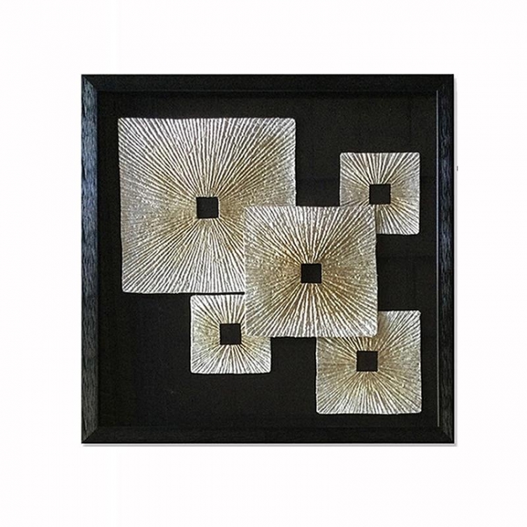 ΔΙΑΚΟΣΜΗΤΙΚΟΣ ΠΙΝΑΚΑΣ SHADOW BOX ΜΑΥΡΟ-ΑΣΗΜΙ Ξύλο Μ0.60Π0.60Υ0.04