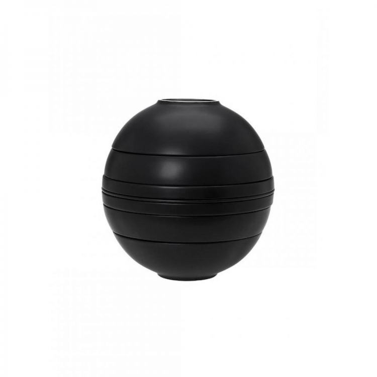 Σετ πιάτα 7 τμχ πορσελάνη Cryspo Trio Sphere Μαύρο Πορσελάνη Φ0.23*Η0.25