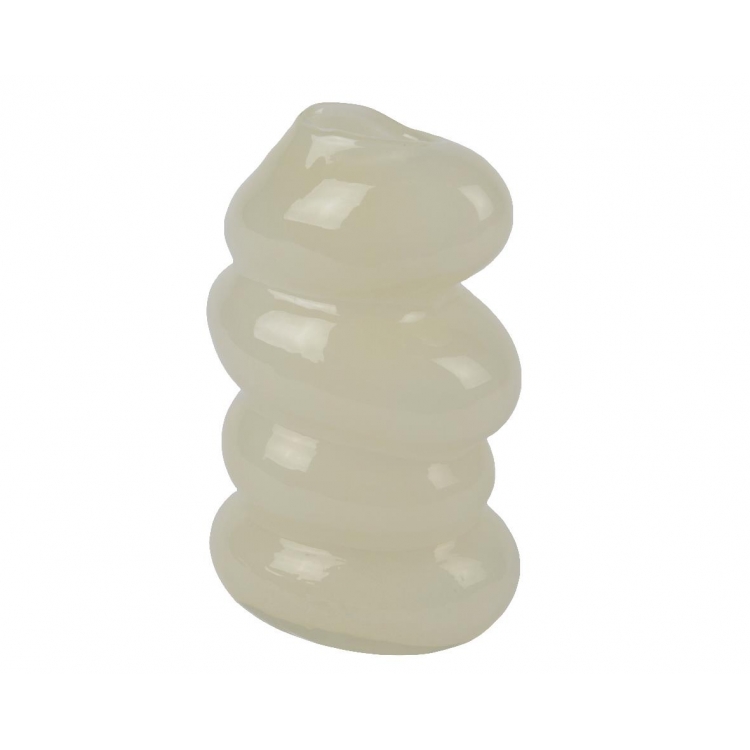 ΓΥΑΛΙΝΟ ΒΑΖΟ  ΜΕ  ΓΑΛΑΚΤΩΔΕΣ ΦΙΝΙΡΙΣΜΑ ΛΕΥΚΟ 24EK Γυαλί Μ0.155Π0.115Υ0.24