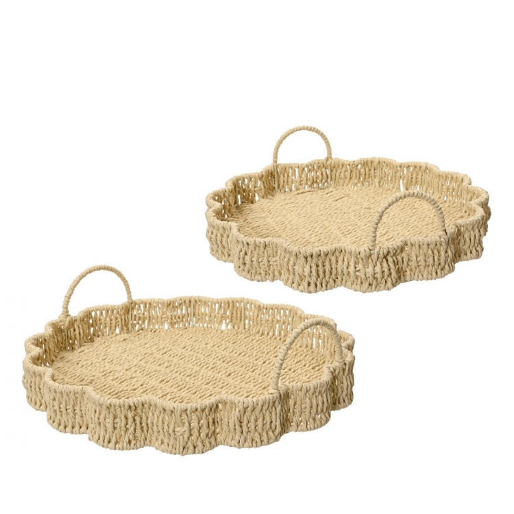 ΔΙΣΚΟΣ ΑΠΟ ΣΧΟΙΝΙ ΠΛΕΚΤΟΣ ΛΟΥΛΟΥΔΙ ΜΕ ΧΕΡΟΥΛΙΑ LARGE Σχοινί Φ0.40*Υ0.12