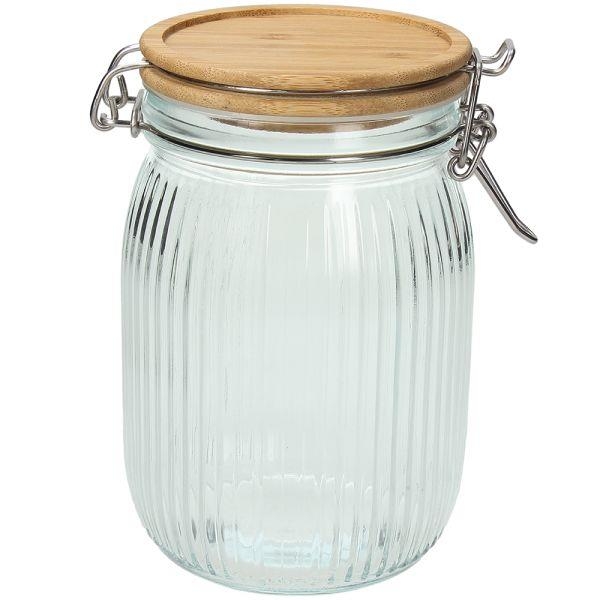 ΓΥΑΛΙΝΟ ΔΙΑΦΑΝΕΣ ΒΑΖΟ 1000 CC  ΜΕ ΚΑΠΑΚΙ ΑΠΟ ΜΠΑΜΠΟΥ ΚΑΙ ΜΕΤΑΛΛΙΚΟ ΚΟΥΜΠΩΜΑ Γυαλί Φ0.10*Υ0.17