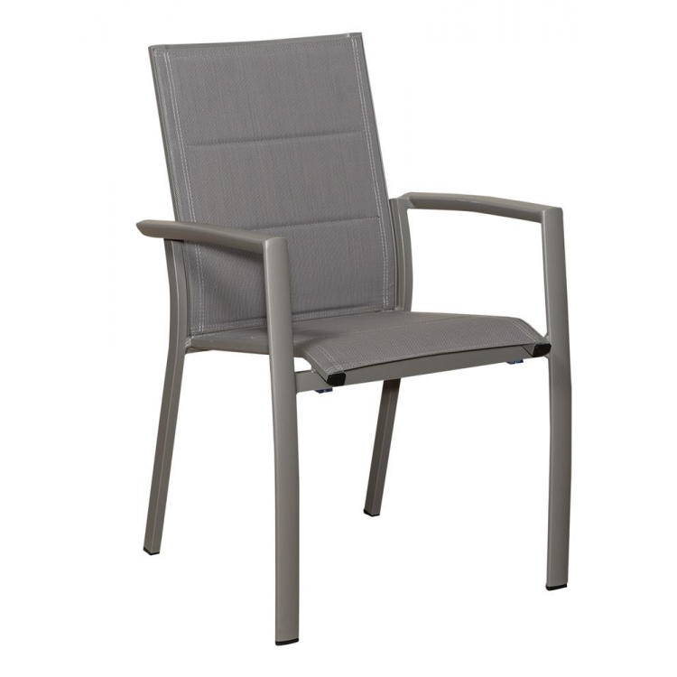 SIENNA Γκρι Πολυθρόνα Αλουμινίου Με Διάτρητο Ύφασμα Υφασμα Μ0.62Π0.562Υ0.89