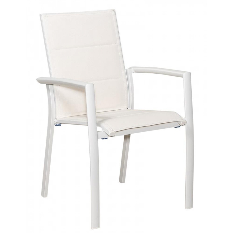 SIENNA Λευκή Πολυθρόνα Αλουμινίου Με Διάτρητο Ύφασμα Υφασμα Μ0.62Π0.565Υ0.89