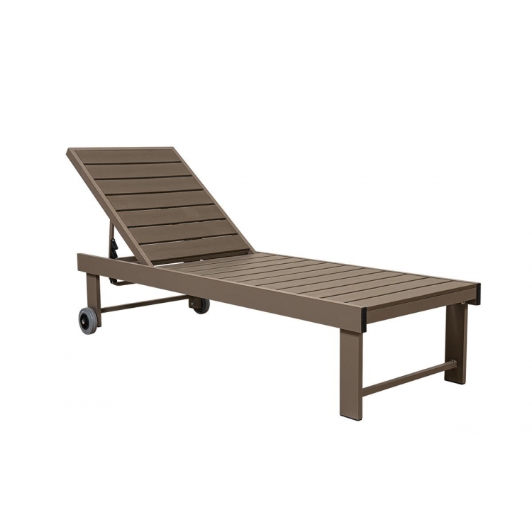 Καφέ Ανακλινόμενη Ξαπλώστρα Pollywood 5 Θέσεων Με Αλουμίνιο Σκελετό Αλουμίνιο Μ1.96Π0.63Υ0.38