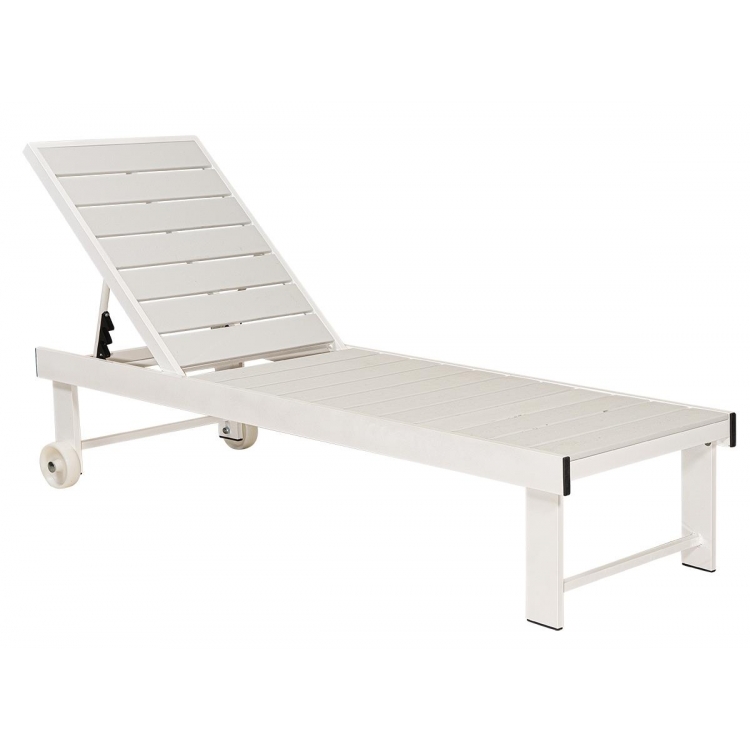 Λευκή Ανακλινόμενη Ξαπλώστρα Pollywood 5 Θέσεων Με Αλουμίνιο Σκελετό Αλουμίνιο Μ1.96Π0.63Υ0.38