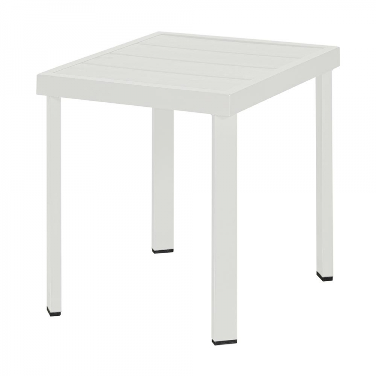 Λευκό Τετράγωνο Βοηθητικό Τραπεζάκι Αλουμινίου Με Pollywood 44 x 40 x 45(H)cm Αλουμίνιο Μ0.44Π0.40Υ0.45