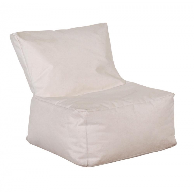 Πολυθρόνα Πούφ Με Αδιάβροχο Εκρού Ύφασμα PVC 75 x 75 x 35/70(H)cm PVC Μ0.75Π0.75Υ0.70