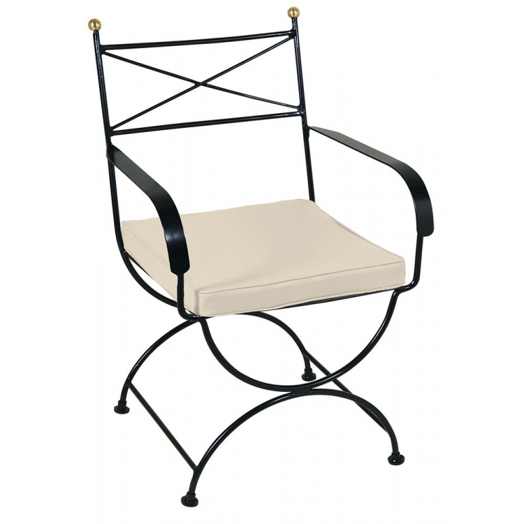 Γαλβανισμένη Μεταλλική Πολυθρόνα Μασίφ Χιαστή Με Μπράτσα 58 x 58 x 89(h)cm Σίδερο Μ0.58Π0.58Υ0.89