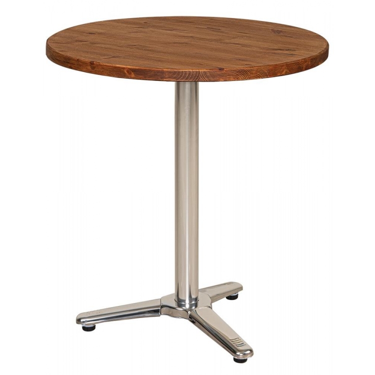Στρογγυλό Τραπέζι Με Αλουμίνιο Σκελετο Και Επιφάνεια Με Ξύλο Πέυκου 60 x 73(h)cm Ξύλο Φ0.60*Υ0.73