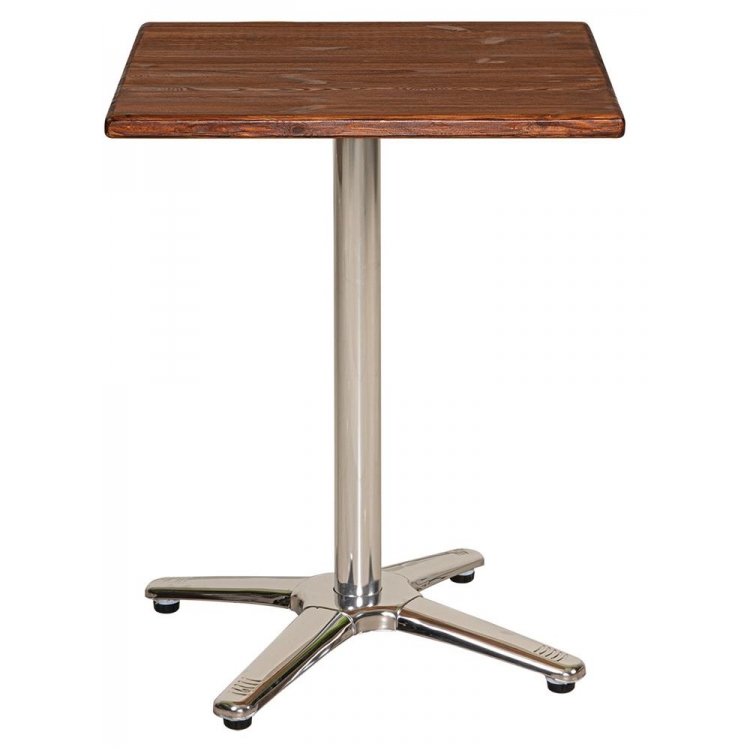 Τετράγωνο Τραπέζι Με Βάση Αλουμινίου Και Επιφάνεια Με Ξύλο Πέυκου 60 x 60 x 73(h)cm Ξύλο Μ0.60Π0.60Υ0.73