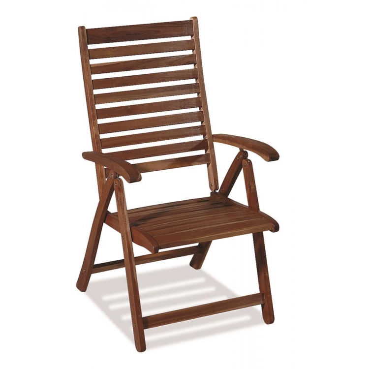 Ξύλινη Ψηλόπλατη Πτυσσόμενη Πολυθρόνα 5 Θέσεων ,Acacia Wood Ξύλο Μ0.72Π0.59Υ1.08