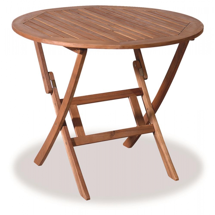 Ξύλινο ,Στρογγυλό Πτυσσόμενο Τραπέζι Acacia 90 x 75(h)cm Ξύλο Φ0.90*Υ0.75