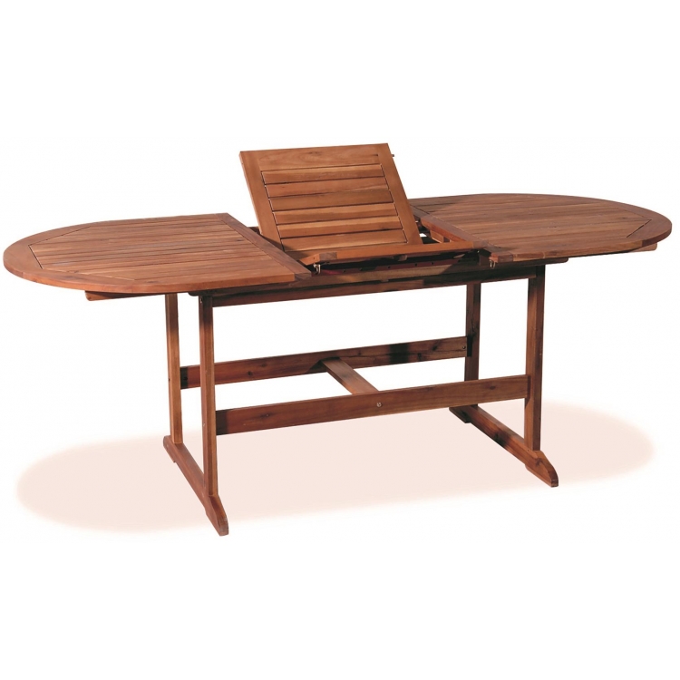 Ξύλινο Επεκτεινόμενο Τραπέζι Acacia Wood 180 + 60 = 240 x 100 x 72(h)cm Ξύλο Μ1.80+0.60Π1.00Υ0.72