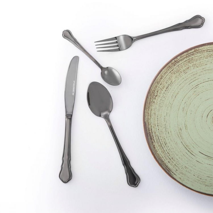 ΜΑΧΑΙΡΟΠΙΡΟΥΝΑ ΣΕΤ 24 ΤΕΜ. MILAN BLACK Ανοξείδωτο Ατσάλι Μ0.27Π0.17Υ0.07