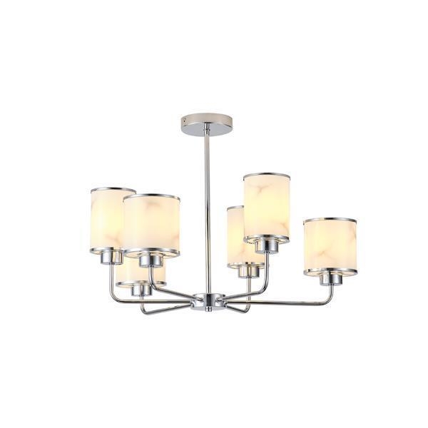 ΦΩΤΙΣΤΙΚΟ ΚΡΕΜΑΣΤΟ ΜΕΤΑΛΛΟ-ΓΥΑΛΙ 6ΦΩΤΟ 6ΧE27 MAX 40W Φ680mm ΑΣΗΜΙ ARTE ILLUMINA MARBELINE Μέταλλο Φ0.68*Υ0.44