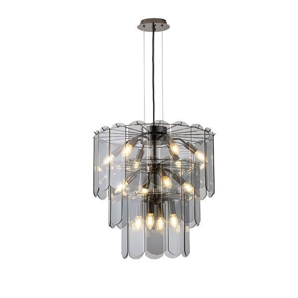 ΦΩΤΙΣΤΙΚΟ ΚΡΕΜΑΣΤΟ ΓΥΑΛΙ 14ΦΩΤΟ 14ΧΕ14 ΜΑΧ 8W Φ550Χ1500mm ΜΑΥΡΟ ARTE ILLUMINA MIRA Μέταλλο Φ0.55*Υ1.5