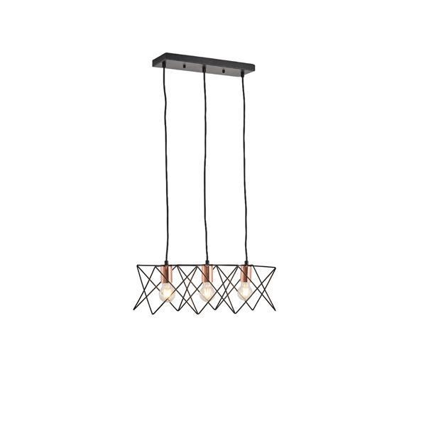 ΦΩΤΙΣΤΙΚΟ ΚΡΕΜΑΣΤΟ ΜΕΤΑΛΛΟ 3ΦΩΤΟ 3XE27 Max 15w 517X175X1240mm ΜΑΥΡΟ ARTE ILLUMINA BRAWCK Μέταλλο Μ0.517Π0.175Υ1.24