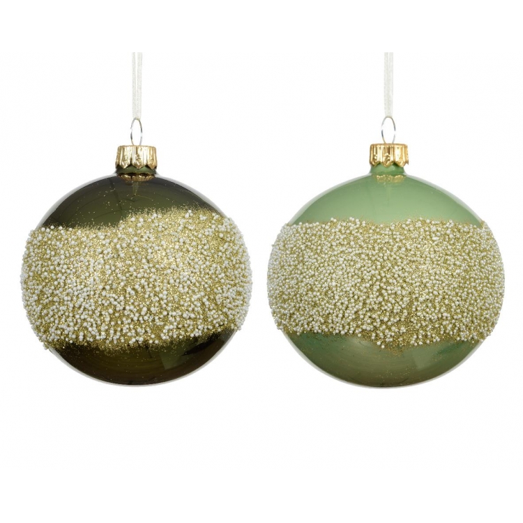 ΕΠΙΣΜΑΛΤΩΜΕΝΗ ΓΥΑΛΙΝΗ ΜΠΑΛΑ ΜΕ ΓΥΑΛΙΣΤΕΡΟ ΠΕΡΙΓΡΑΜΜΑ ΑΠΟ ΓΚΛΙΤΕΡ ΣΕ ΔΥΟ ΧΡΩΜΑΤΑ KAEMINGK Γυαλί Φ0.08