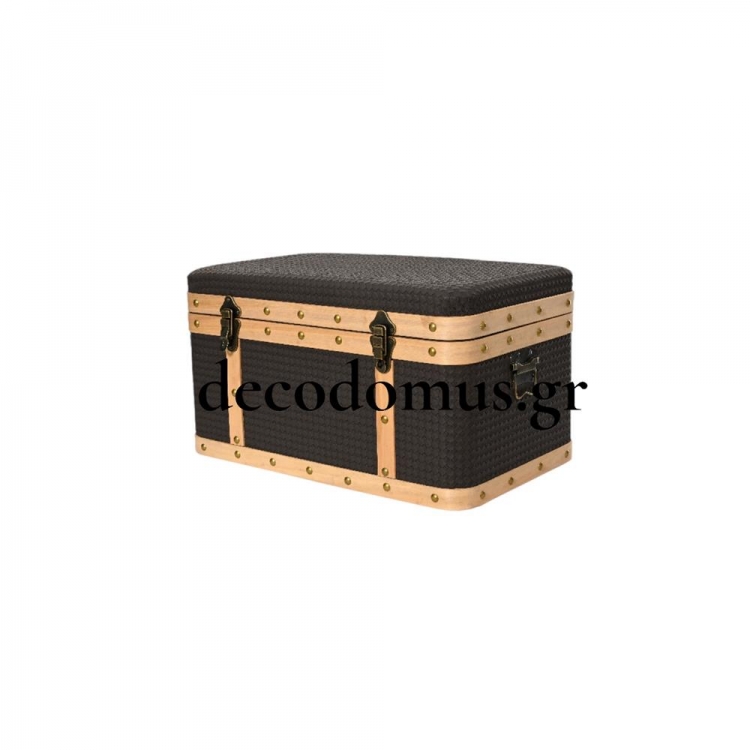 ΞΥΛΙΝΟ ΜΠΑΟΥΛΟ ΜΕ ΚΑΦΕ ΥΦΑΣΜΑ ΚΑΙ ΧΑΛΚΙNΑ ΜΕΤΑΛΛΙΚΑ ΣΤΟΙΧΕΙΑ LARGE KAEMINGK Ξύλο Μ0.56Π0.39Υ0.33