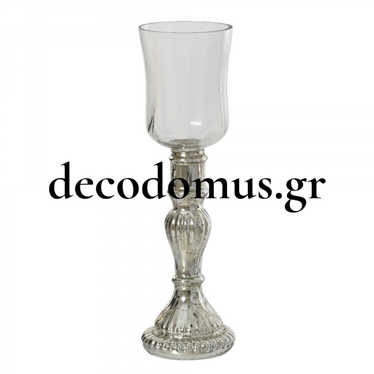 ΓΥΑΛΙΝΟ ΡΕΣΩ ΜΕ  ΑΣΗΜΙ ΠΟΔΙ LARGE KAEMINGK Γυαλί Φ0.15*Υ0.31