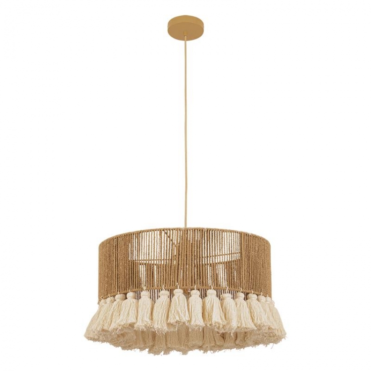 ΚΡΕΜΑΣΤΟ ΦΩΤΙΣΤΙΚΟ 1xE27 MAX 40W ΚΑΦΕ ΜΠΕΖ ΜΕΤΑΛΛΟ - ΦΥΣΙΚΟ ΣΧΟΙΝΙ Μέταλλο Φ0.40*Υ0.27