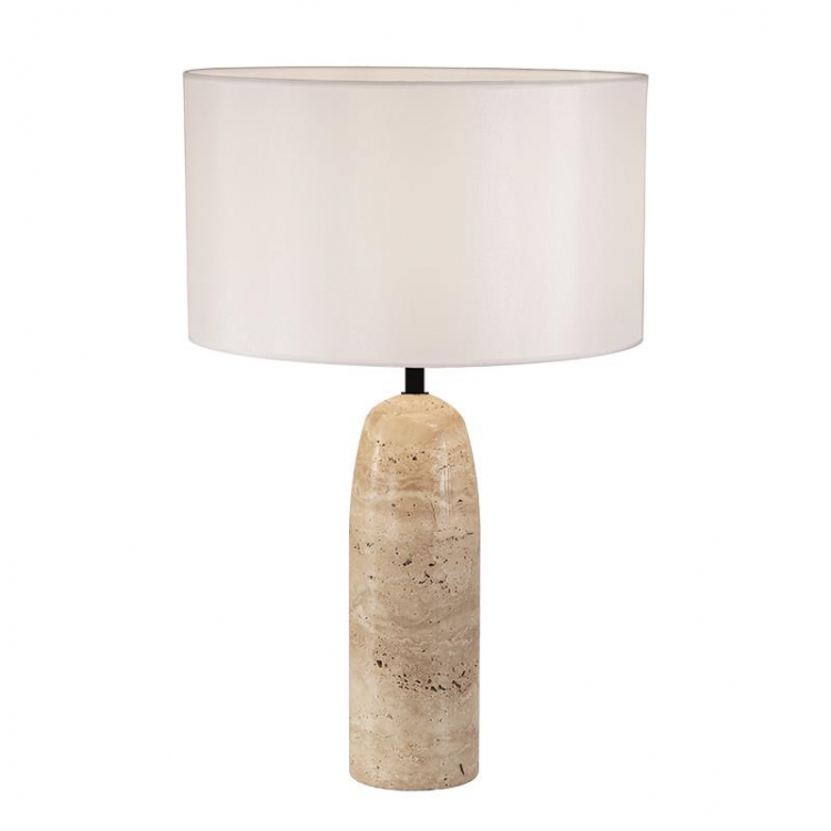 ΕΠΙΤΡΑΠΕΖΙΟ ΦΩΤΙΣΤΙΚΟ 1XE27 MAX 40W ΦΥΣΙΚΗ ΠΕΤΡΑ ΛΕΥΚΟ ΚΑΠΕΛΟ Ύφασμα Φ0.35*Υ0.55