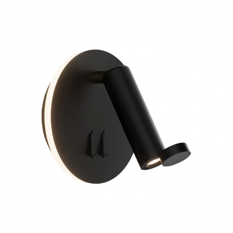 ΦΩΤΙΣΤΙΚΟ ΑΝΑΓΝΩΣΗΣ LED ΤΟΙΧΟΥ 3W + 6W BACK LIGHT ΜΑΥΡΟ ΑΛΟΥΜΙΝΙΟ - ΑΚΡΥΛΙΚΟ Αλουμίνιο Φ0.14*Μ0.081