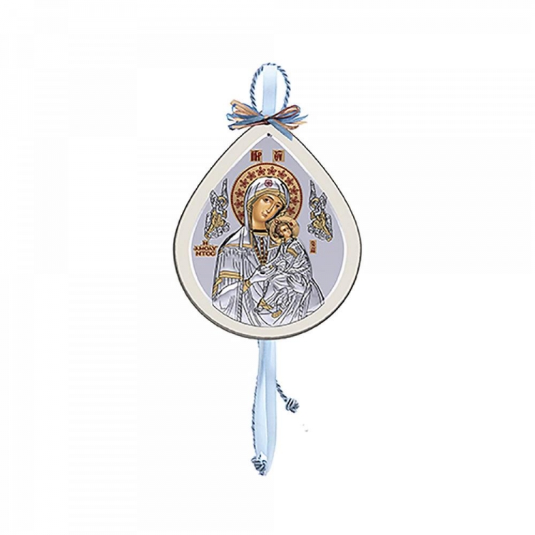 ΕΙΚΟΝΑΚΙ ΚΡΕΜΑΣΤΟ `` ΠΑΝΑΓΙΑ ΑΜΟΛΥΝΤΟΣ`` ΣΕΙΡΑ VIP Y10EK ΑΣΗΜΙ ΛΕΥΚΟ ΞΥΛΟ ΣΙΕΛ ΚΟΡΔΕΛΑ Ξύλο M0.075*Y0.10