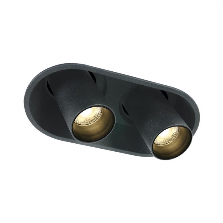 ΧΩΝΕΥΤΟ LED ΔΙΠΛΟ ΣΠΟΤ 2x9W 2700K-4000K ΣΑΓΡΕ ΜΑΥΡΟ Αλουμίνιο Μ0.168Π0.09Υ0.089