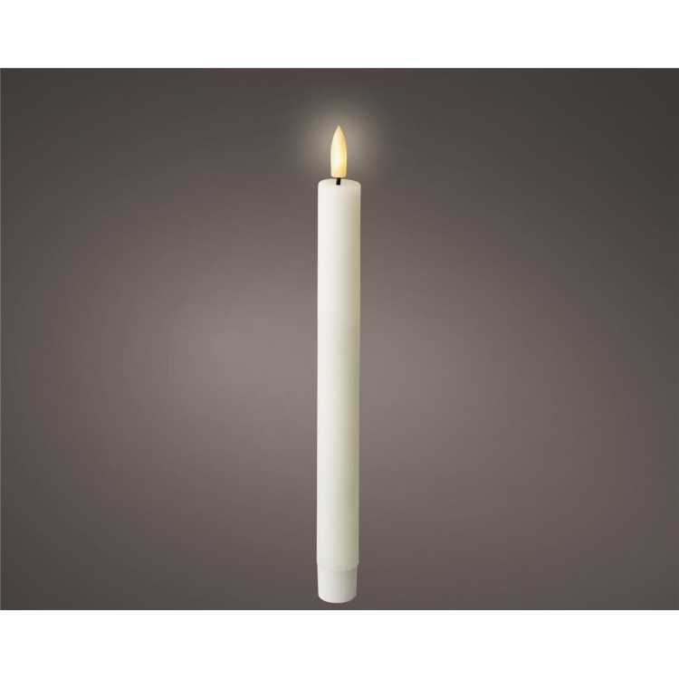 ΚΕΡΙ ΔΕΙΠΝΟΥ LED 24.5CM ΑΠΟ ΦΥΣΙΚΟ ΚΕΡΙ ME ΜΠΑΤΑΡΙΑ ΧΡΟΝΟΔΙΑΚΟΠΤΗ ΚΑΙ ΕΦΕ ΦΛΟΓΑΣ ΣΕΤ 2 ΤΕΜ. LUMINEO Συνθετικό Φ0.022*Υ0.245