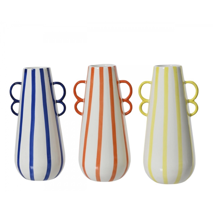 ΒΑΖΟ ΠΟΡΣΕΛΑΝΗΣ ΡΙΓΕ ΜΕ ΔΙΠΛΟ ΧΕΡΟΥΛΙ ΣΕ 3 ΧΡΩΜΑΤΑ DECORIS Πορσελάνη Μ0.11Π0.09Υ0.22