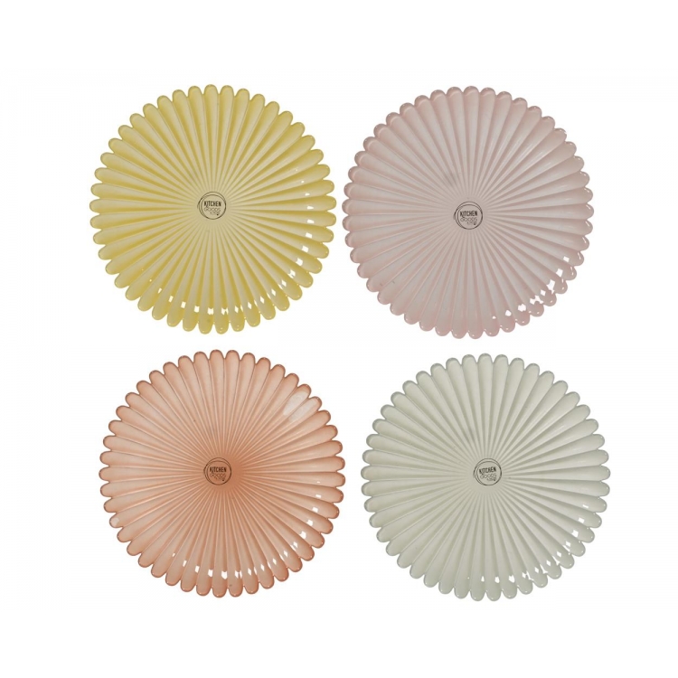 ΓΥΑΛΙΝΟ ΠΙΑΤΟΥ ΦΑΓΗΤΟΥ ΣΕ ΣΧΗΜΑ ΛΟΥΛΟΥΔΙΟΥ ΣΕ 4 ΧΡΩΜΑΤΑ KAEMINGK Γυαλί Φ0.27