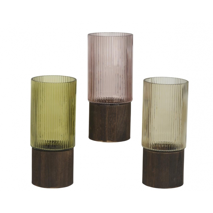 ΓΥΑΛΙΝΟ ΡΕΣΩ ΜΕ ΞΥΛΙΝΗ ΒΑΣΗ ΣΕ 3 ΧΡΩΜΑΤΑ DECORIS Ξύλο Φ0.10*Υ0.245