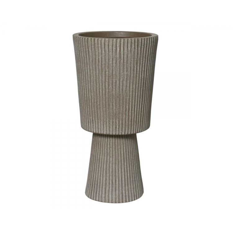 ``VINCE`` ΚΑΣΠΟ  FIBERCLAY ΜΕ ΚΑΘΕΤΕΣ ΡΙΓΕΣ DECORIS Κεραμικό Φ0.30*Υ0.60