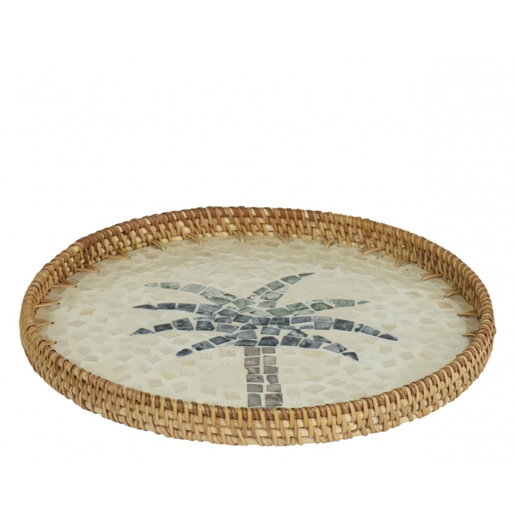 ΧΕΙΡΟΠΟΙΗΤΟΣ ΔΙΣΚΟΣ ΑΠΟ ΡΑΤΑΝ ΜΕ ΣΧΕΔΙΟ ΦΟΙΝΙΚΑ KAEMINGK Ρατάν Φ0.34*Υ0.03