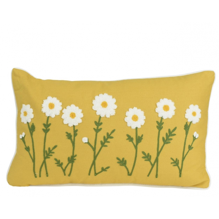 ΚΙΤΡΙΝΟ ΜΑΞΙΛΑΡΙ ΟΡΘΟΓΩΝΙΟ ΜΕ ΣΧΕΔΙΟ ΜΑΡΓΑΡΙΤΕΣ DECORIS Βαμβακι L0.50W0.30H0.04