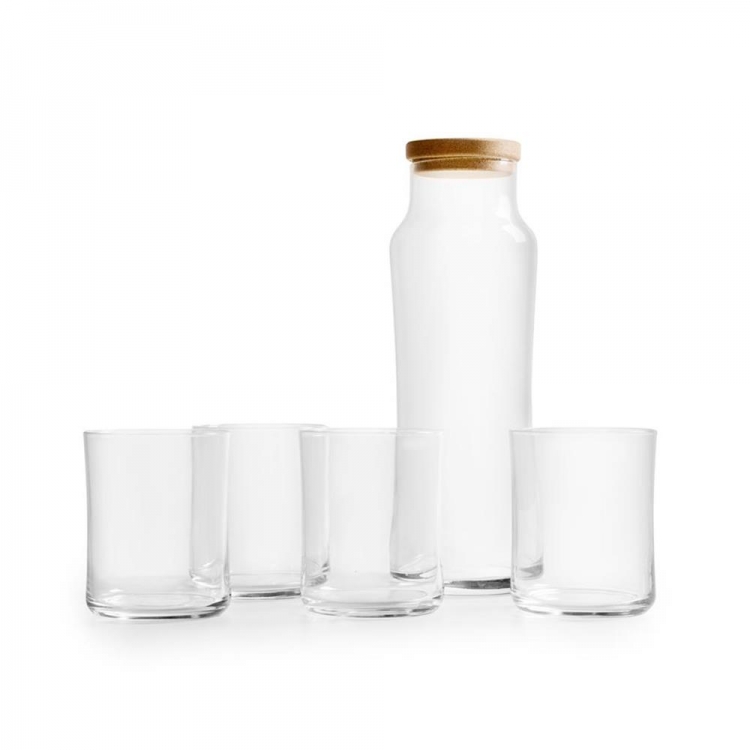 R.L. CASCADE ΣΕΤ ΚΑΡΑΦΑ 1LT ΜΕ ΦΕΛΟ & 4ΤΜΧ ΝΕΡΟΥ 350ML P/108 Γυαλί