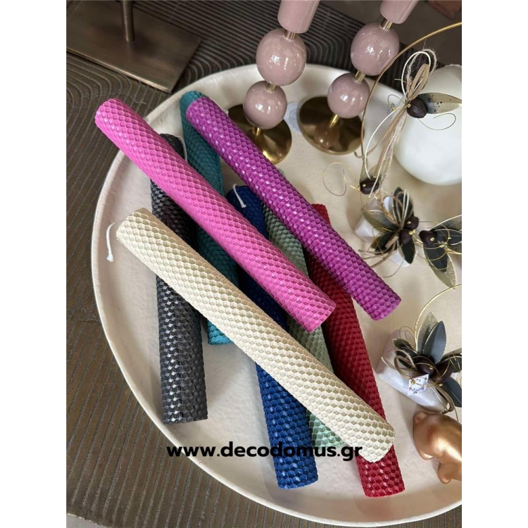 ΛΑΜΠΑΔΑ ΜΕΛΙΣΣΟΚΕΡΙ ΣΕ 3 ΧΡΩΜΑΤΑ Κερί Φ0.03*Υ0.26