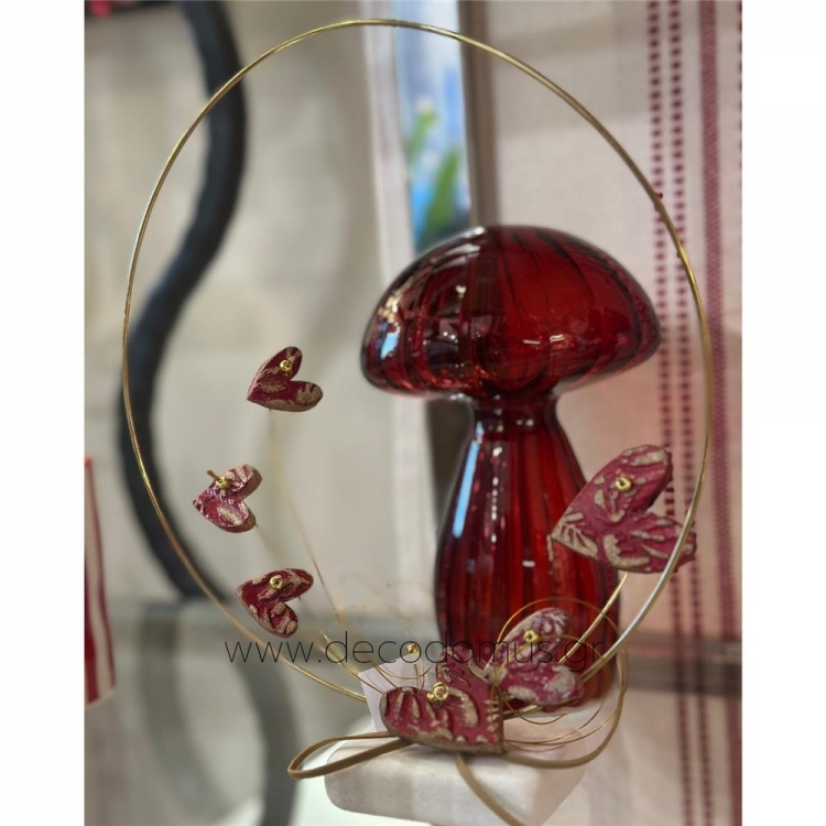 ΜΕΤΑΛΛΙΚΟΣ ΚΥΚΛΟΣ ΜΕ ΚΕΡΑΜΙΚΕΣ ΚΑΡΔΙΕΣ ΓΙΓΑΣ ΣΕ ΜΑΡΜΑΡΙΝΗ ΒΑΣΗ Μέταλλο Μ0.07Π0.05Υ0.23