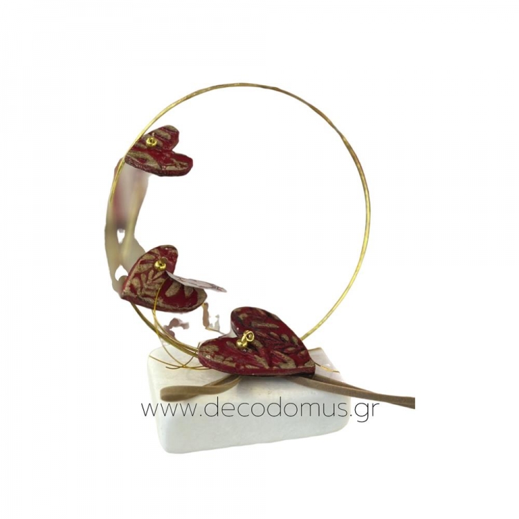 ΜΕΤΑΛΛΙΚΟΣ ΚΥΚΛΟΣ ΜΕ ΚΕΡΑΜΙΚΕΣ ΚΑΡΔΙΕΣ ΜΕΓΑΛΟΣ ΣΕ ΜΑΡΜΑΡΙΝΗ ΒΑΣΗ Μέταλλο Μ0.07Π0.05Υ0.12