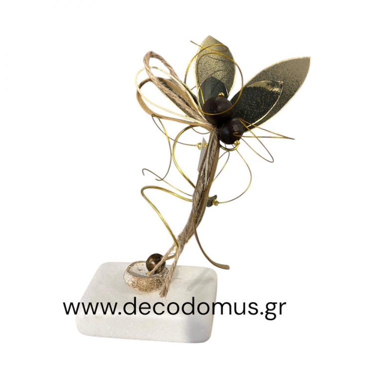 ΜΕΤΑΛΛΙΚΟ ΔΙΑΚΟΣΜΗΤΙΚΟ ΜΕ ΚΕΡΑΜΙΚΕΣ ΕΛΙΕΣ ΣΕ ΜΑΡΜΑΡΙΝΗ ΒΑΣΗ Μέταλλο Μ0.07Π0.05Υ0.17