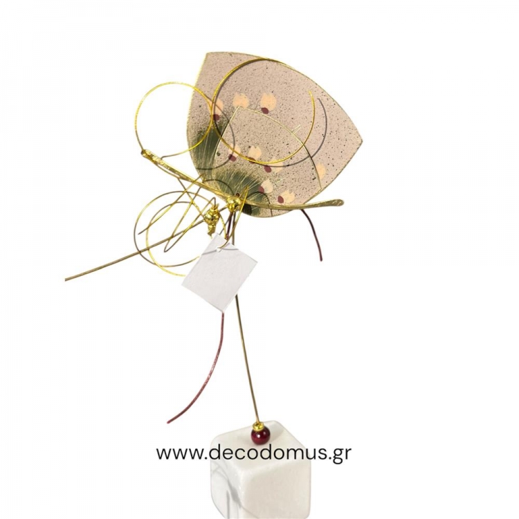 ΜΕΤΑΛΛΙΚΟ ΔΙΑΚΟΣΜΗΤΙΚΟ ΠΕΤΑΛΟΥΔΑ MIKPO ΣΕ ΜΑΡΜΑΡΙΝΗ ΒΑΣΗ Μέταλλο Μ0.10Π0.03Υ0.18